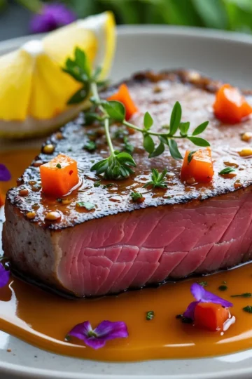 Seared Tuna Steak with Soy-Ginger Glaze