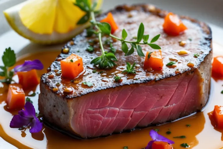 Seared Tuna Steak with Soy-Ginger Glaze
