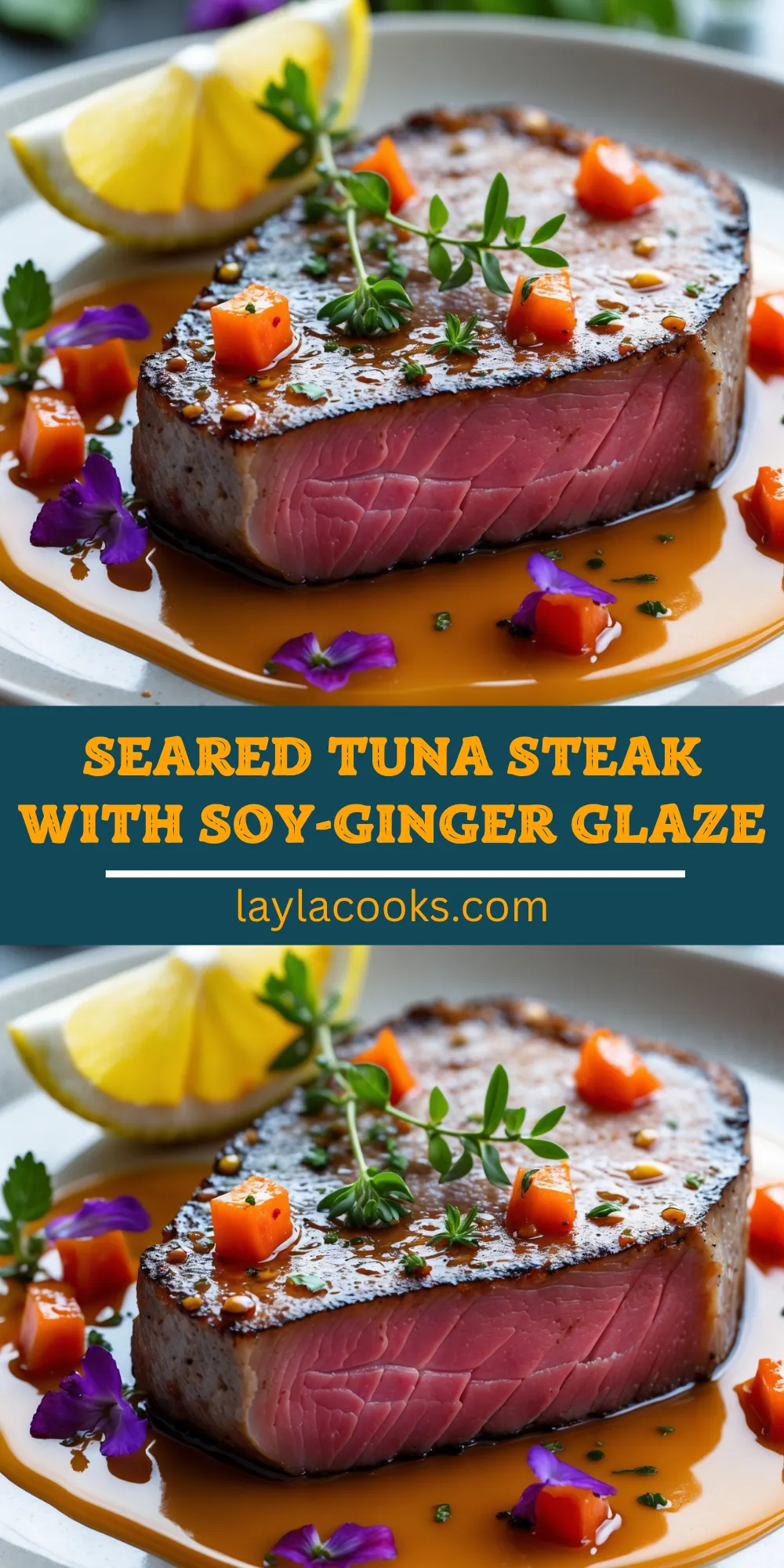 Seared Tuna Steak with Soy-Ginger Glaze