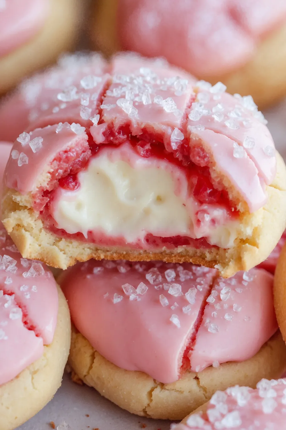 Soft Strawberry Cheesecake Cookies