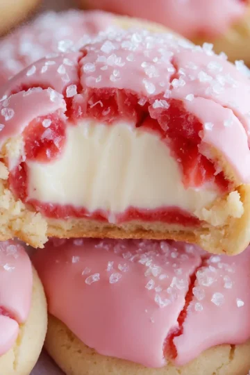 Soft Strawberry Cheesecake Cookies