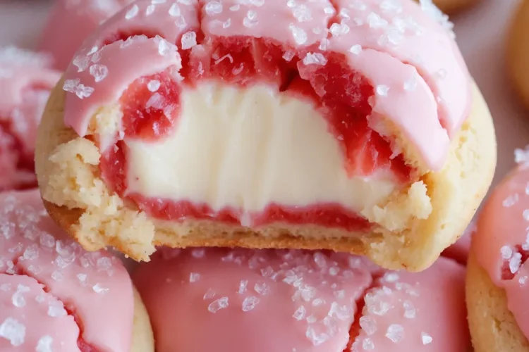 Soft Strawberry Cheesecake Cookies