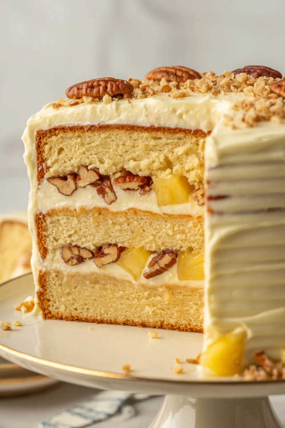 Southern Creamy Pineapple Pecan Cake