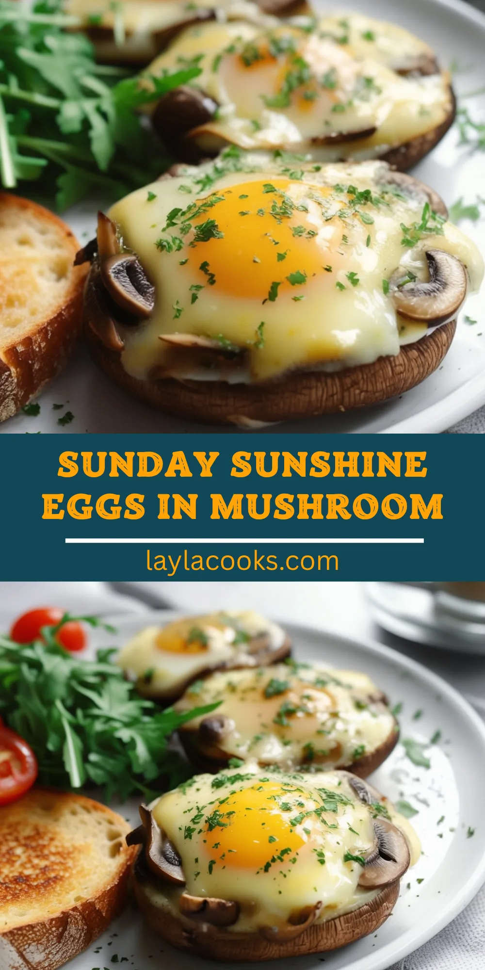 Sunday Sunshine Eggs in Mushroom