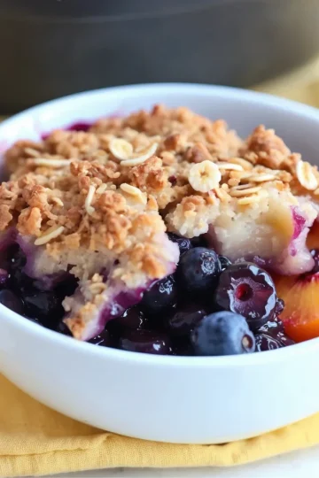 Warm Buttery Blueberry Nectarine Crisp