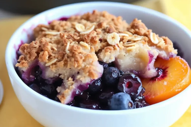 Warm Buttery Blueberry Nectarine Crisp