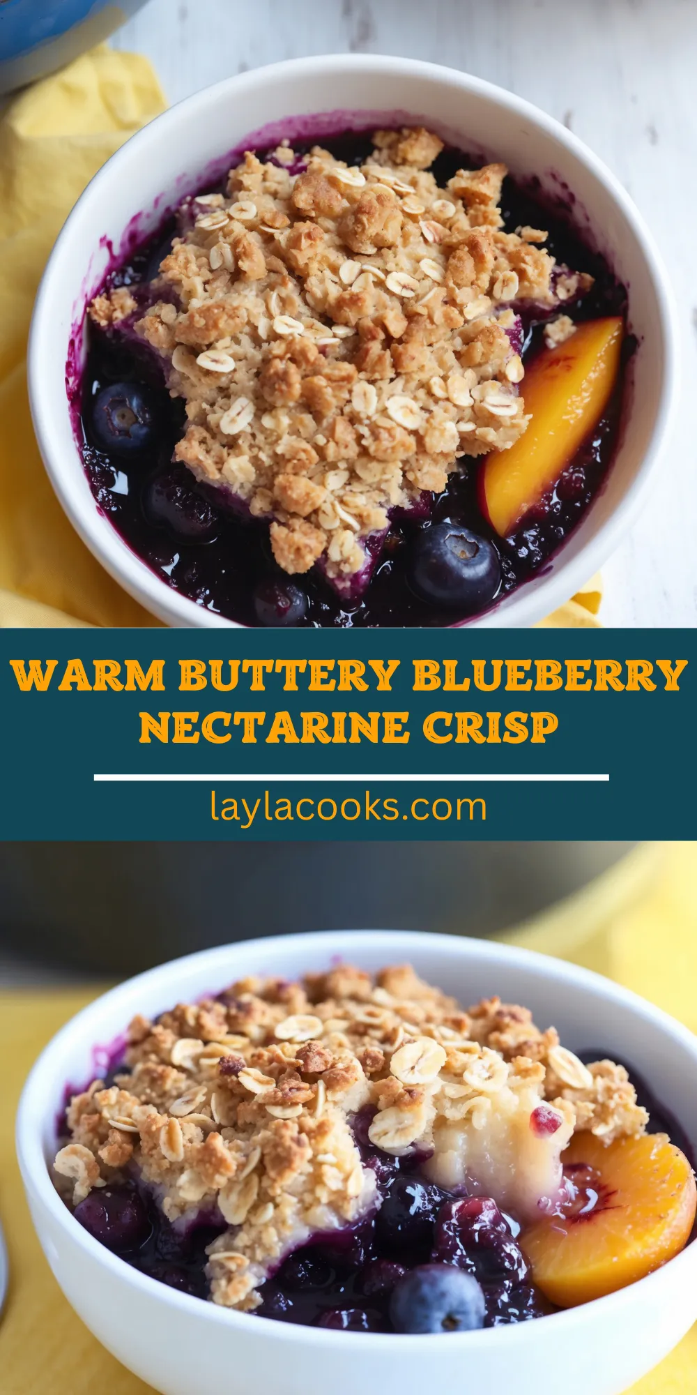 Warm Buttery Blueberry Nectarine Crisp