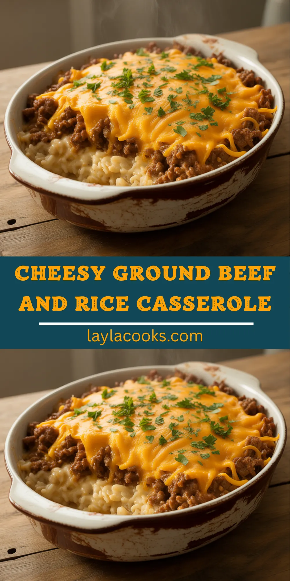 Cheesy Ground Beef and Rice Casserole