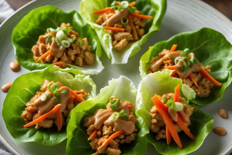 Chicken Peanut Lettuce Wraps