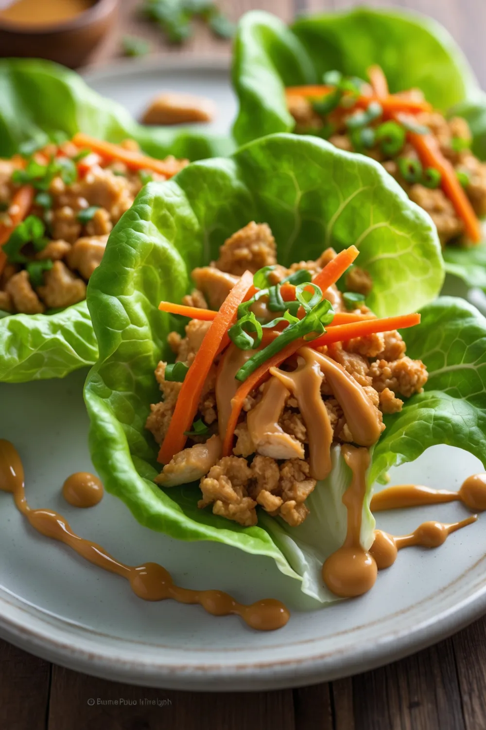 Chicken Peanut Lettuce Wraps