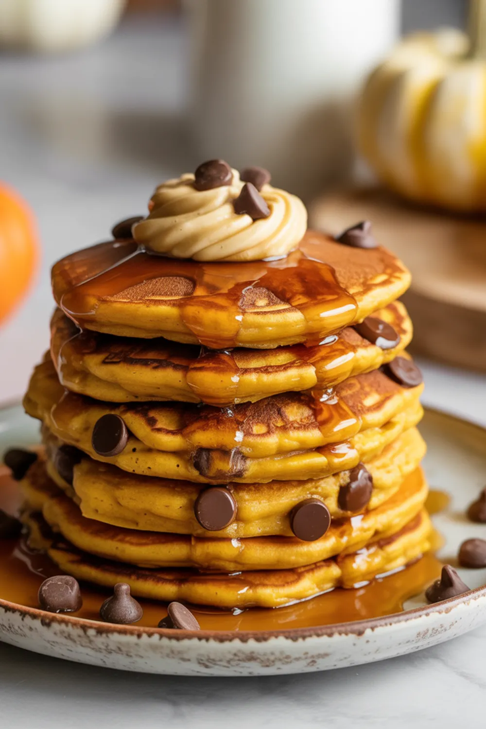 Chocolate Chip Pumpkin Pancakes