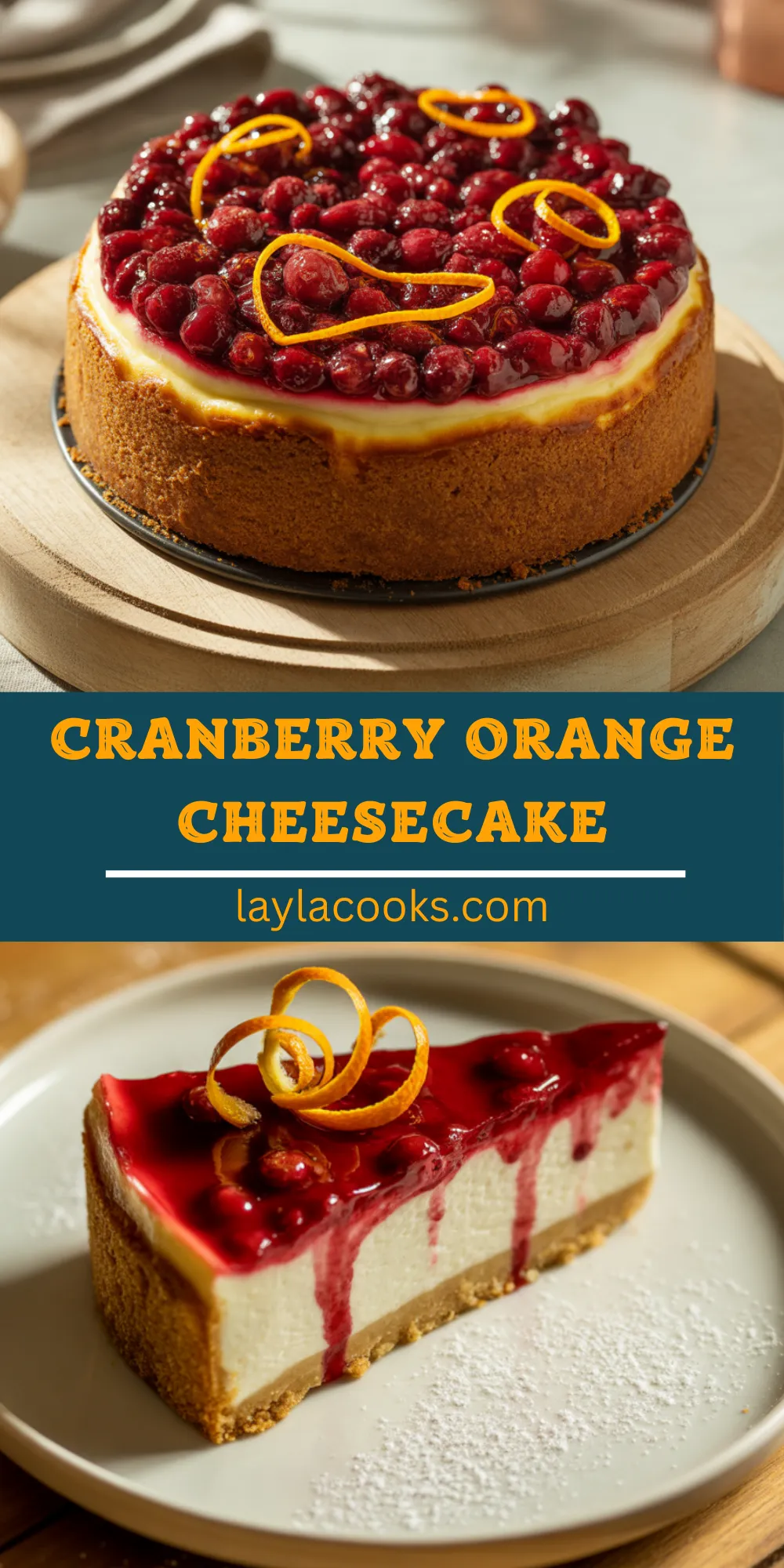 Cranberry Orange Cheesecake