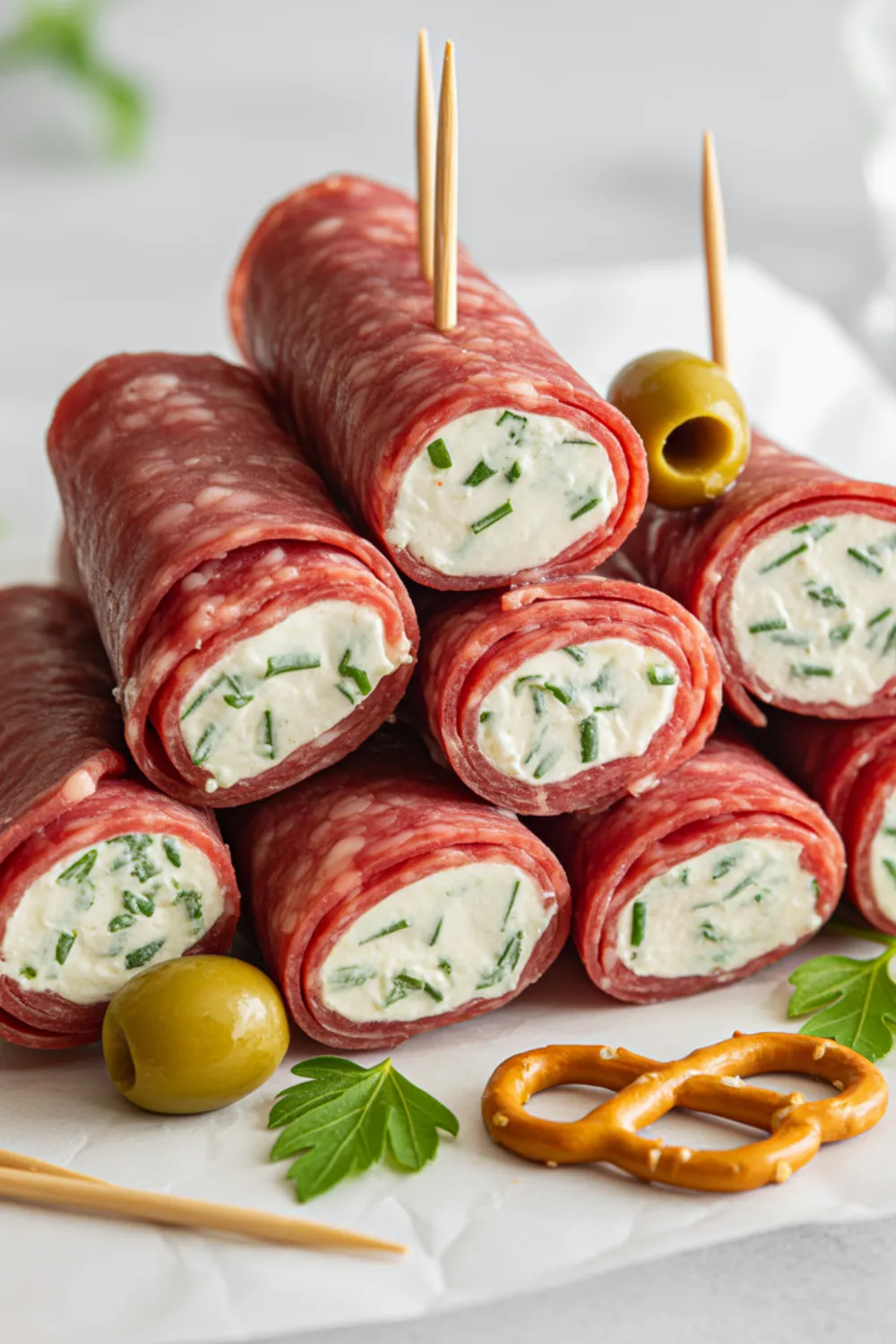 Cream Cheese Salami Roll Ups