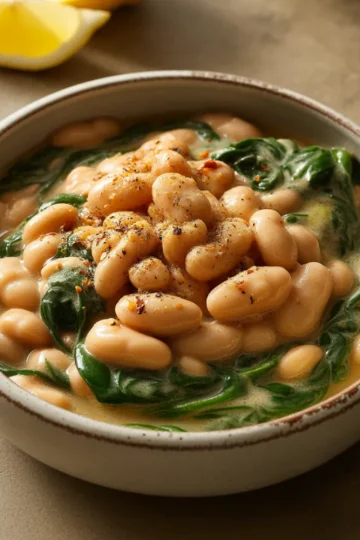 Creamy Miso Butter Beans with Spinach