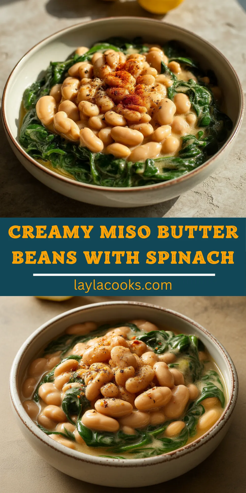 Creamy Miso Butter Beans with Spinach