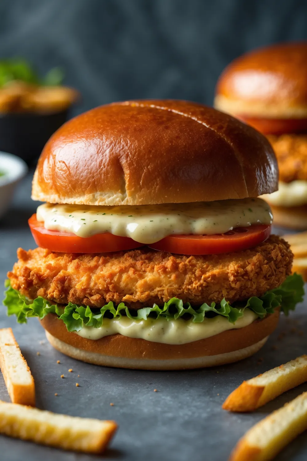 Crispy Chicken Sandwich with Garlic Mayo 
