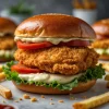 Crispy Chicken Sandwich with Garlic Mayo