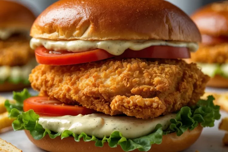 Crispy Chicken Sandwich with Garlic Mayo