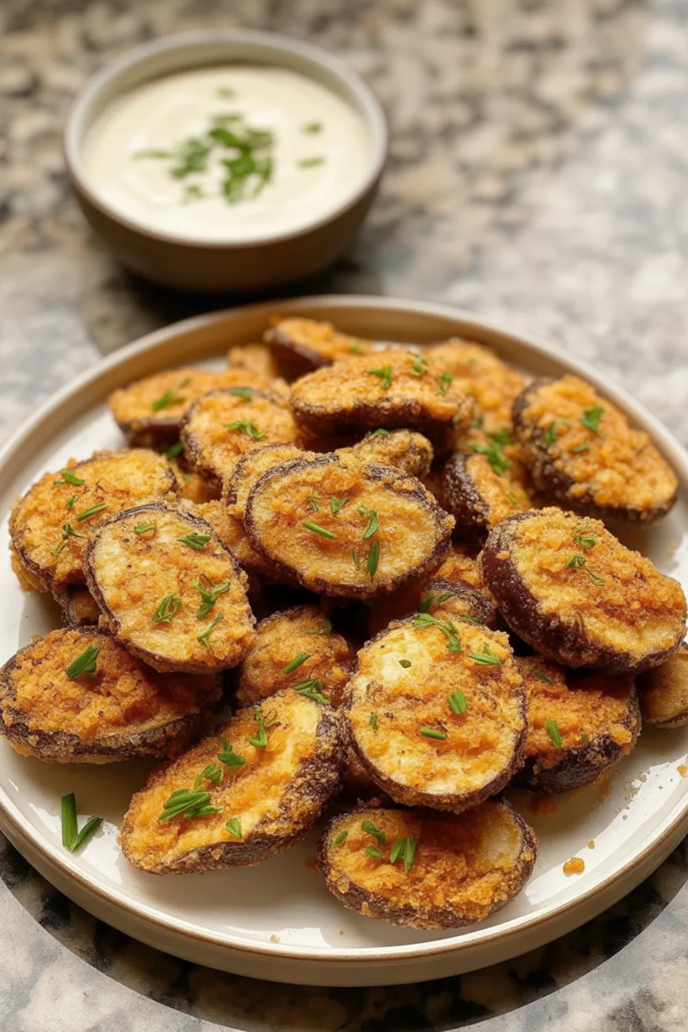 Crispy Fried Mushrooms with Cool Ranch Dip 