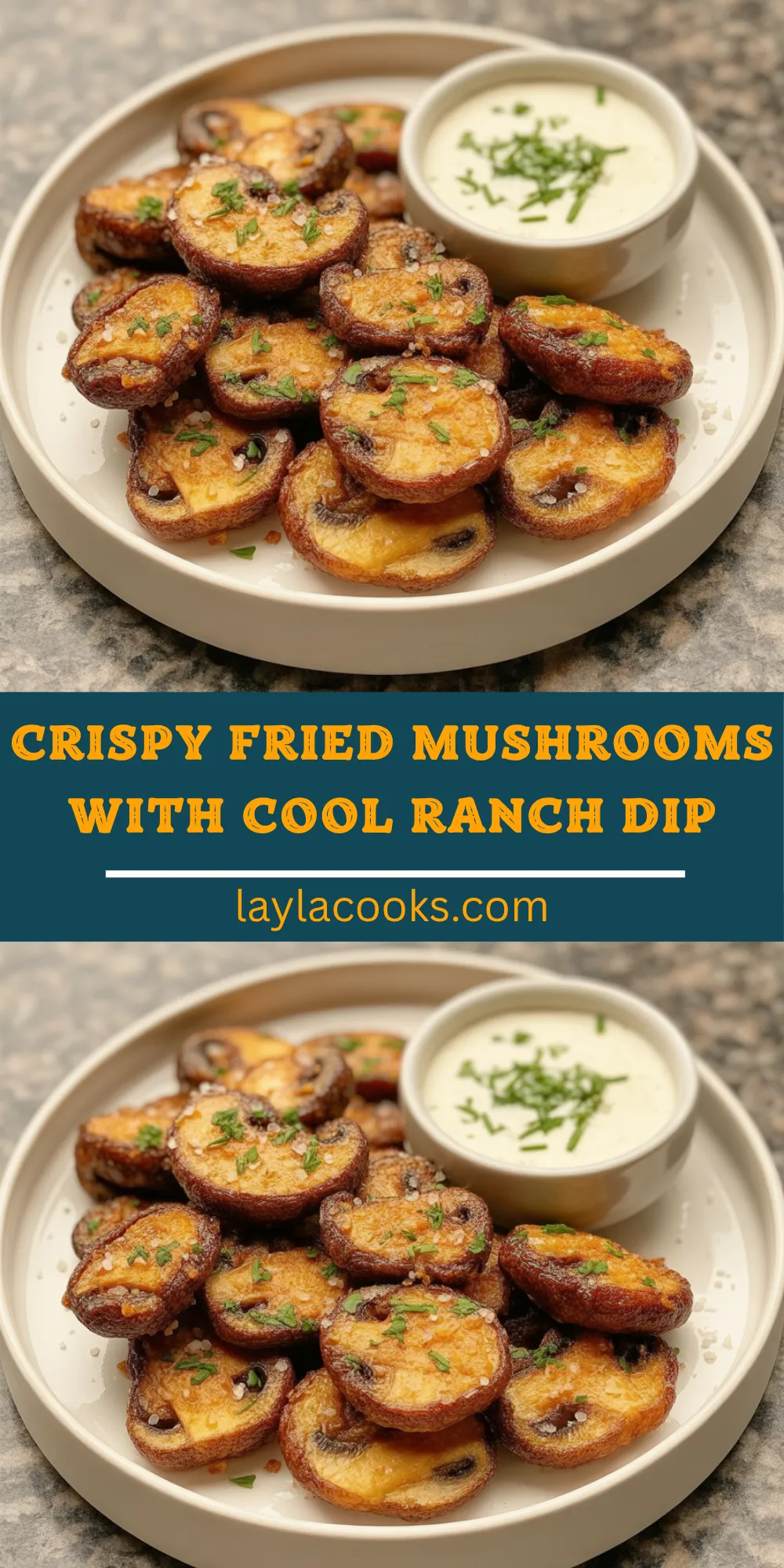 Crispy Fried Mushrooms with Cool Ranch Dip
