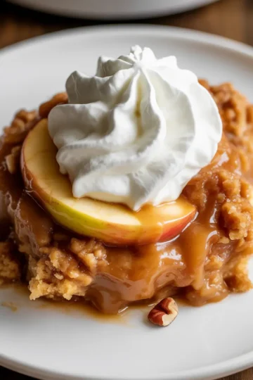 Crockpot Caramel Apple Dump Cake