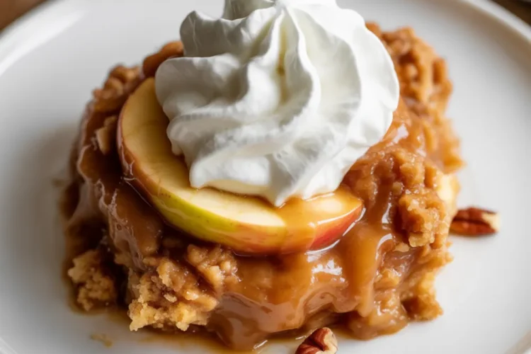 Crockpot Caramel Apple Dump Cake