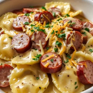 Crockpot Pierogi Casserole with Kielbasa
