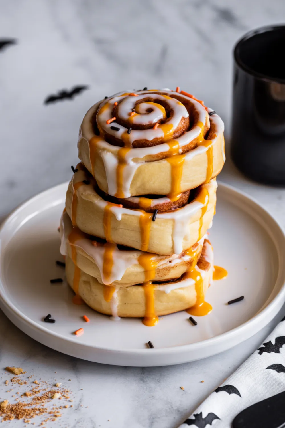 Easy Halloween Cinnamon Rolls
