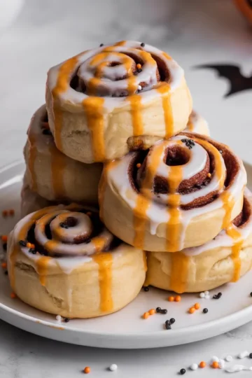 Easy Halloween Cinnamon Rolls