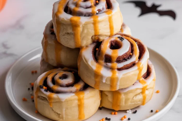 Easy Halloween Cinnamon Rolls