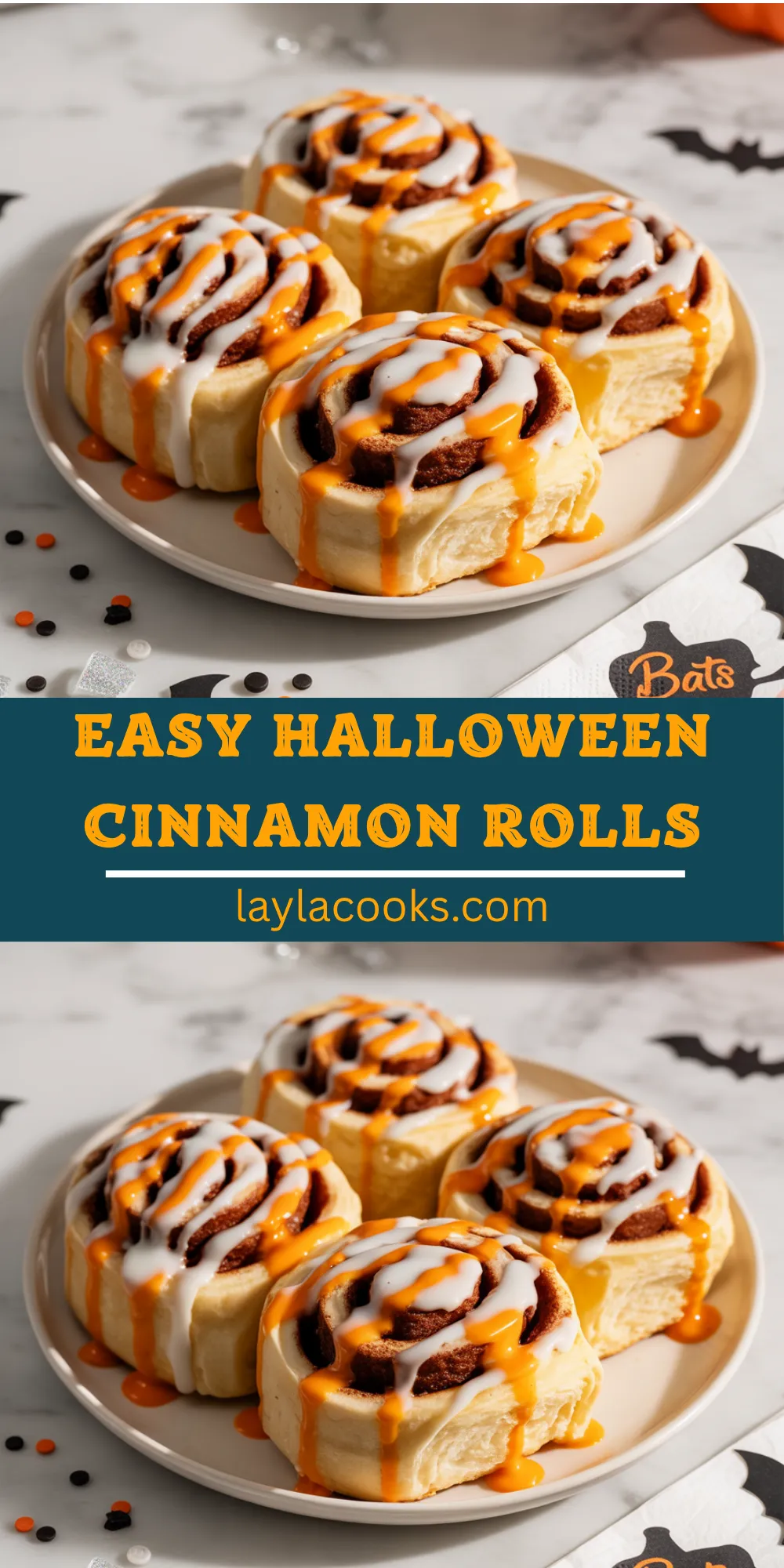 Easy Halloween Cinnamon Rolls