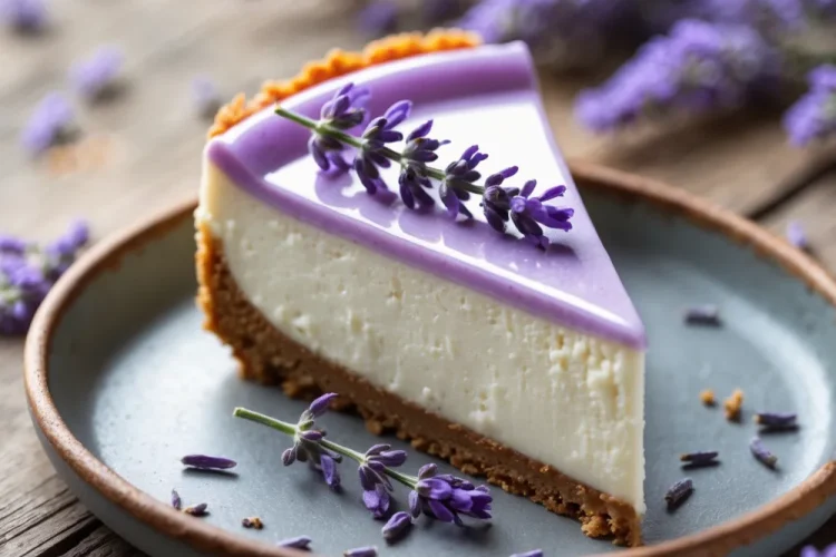 Easy Lavender Cheesecake