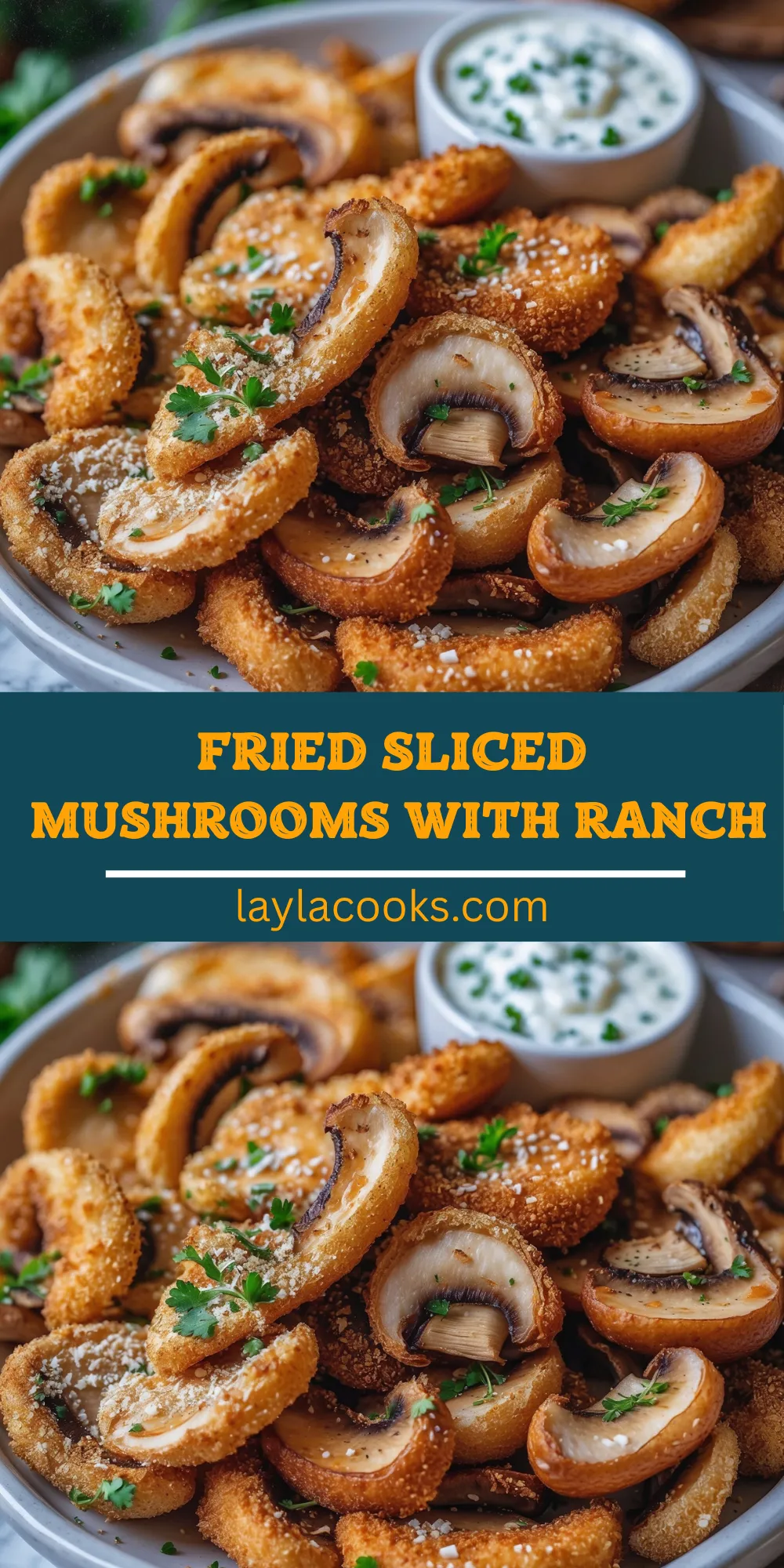 Fried Sliced Mushrooms with Ranch