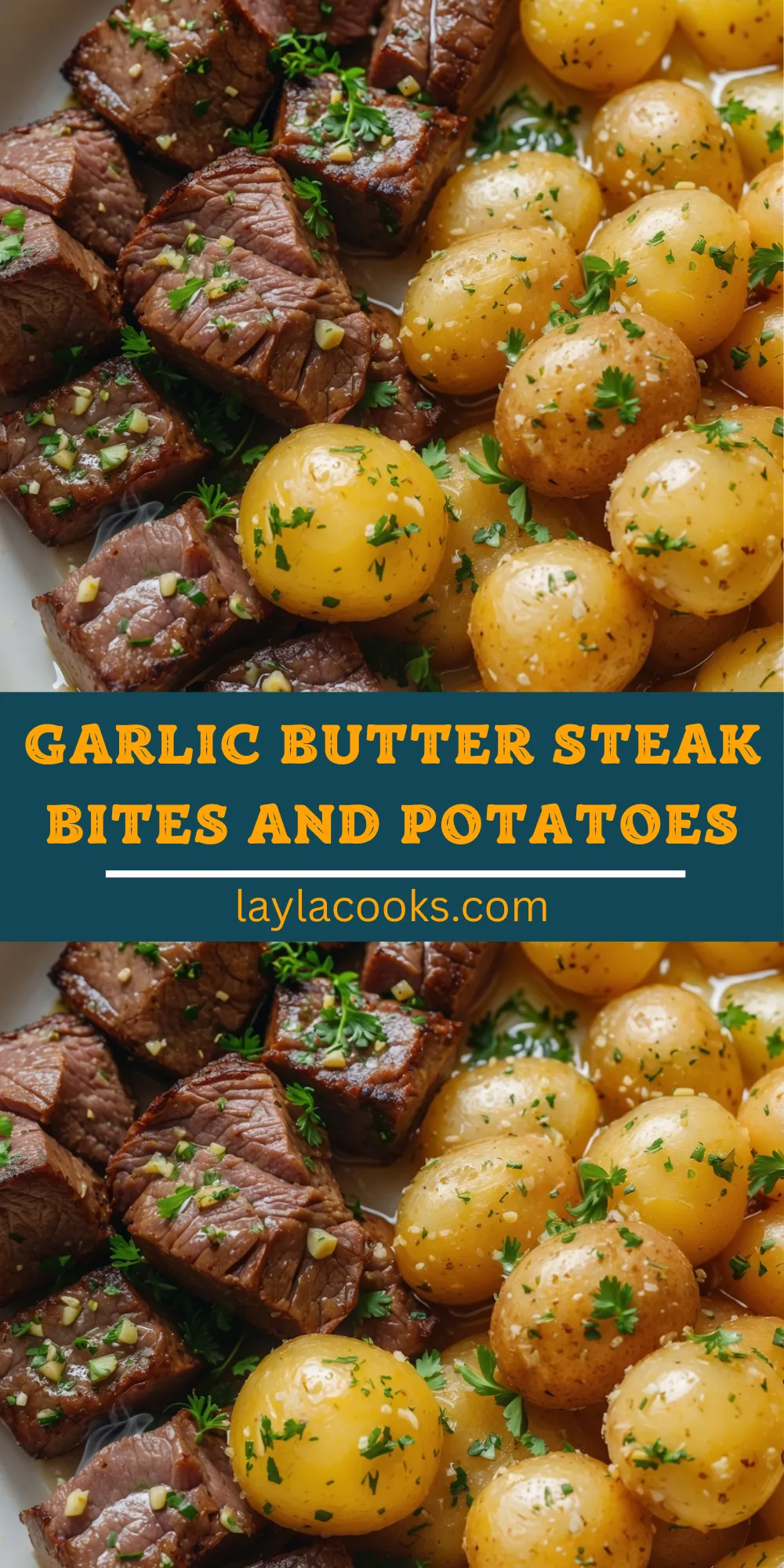 Garlic Butter Steak Bites and Potatoes