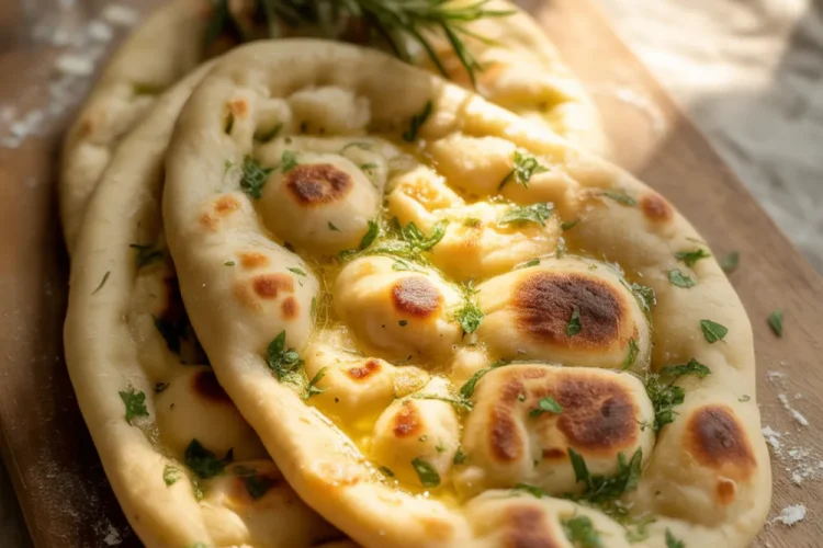 Homemade Garlic Naan Bread