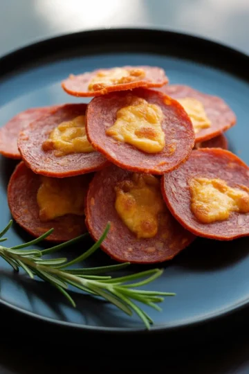 Keto Pepperoni Cheese Crisps
