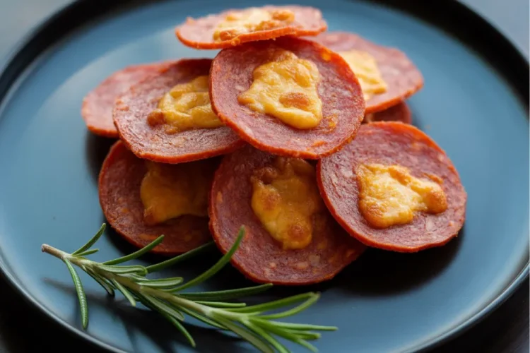 Keto Pepperoni Cheese Crisps