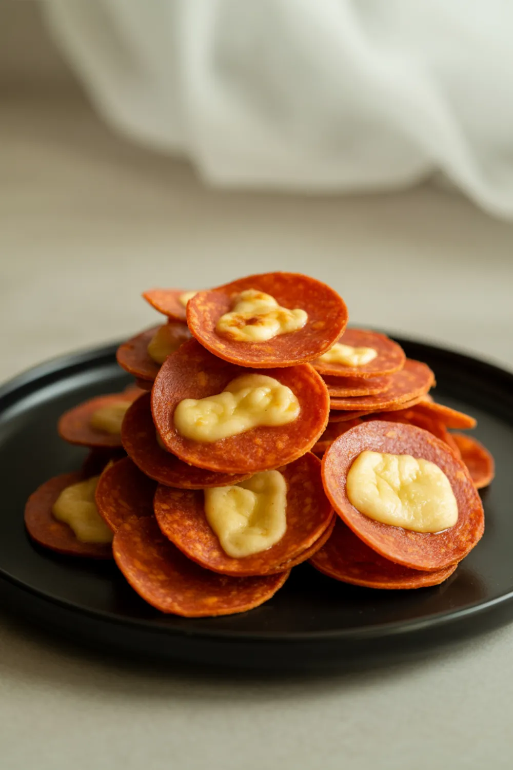 Keto Pepperoni Cheese Crisps