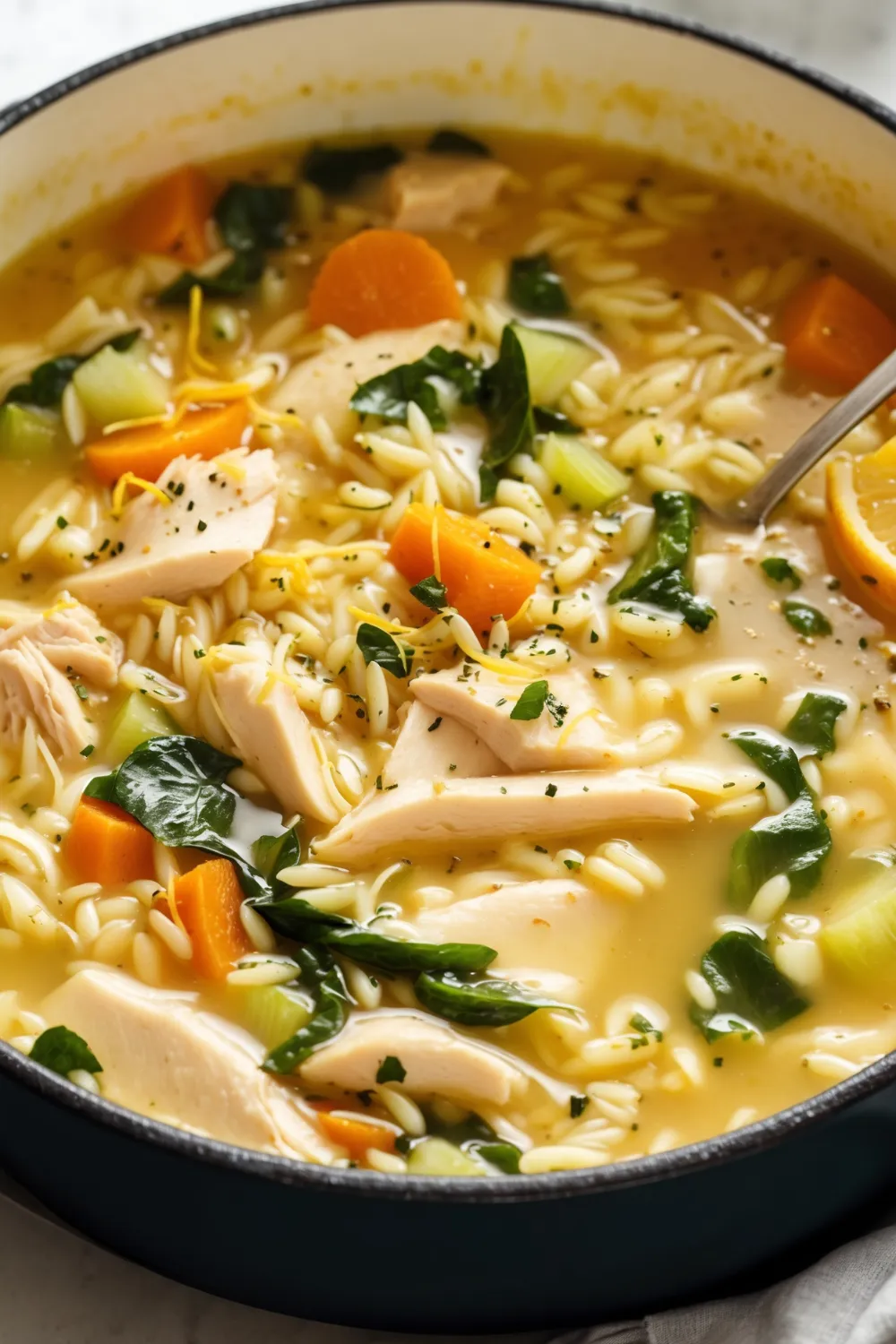 Lemon Chicken Orzo Soup