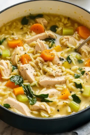 Lemon Chicken Orzo Soup