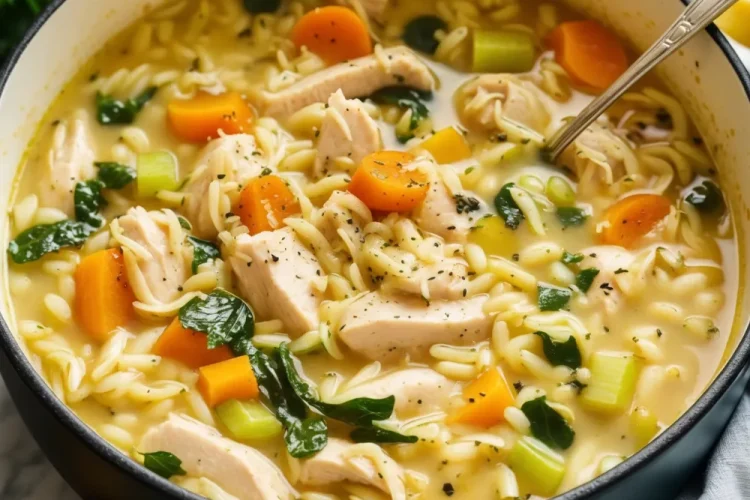 Lemon Chicken Orzo Soup