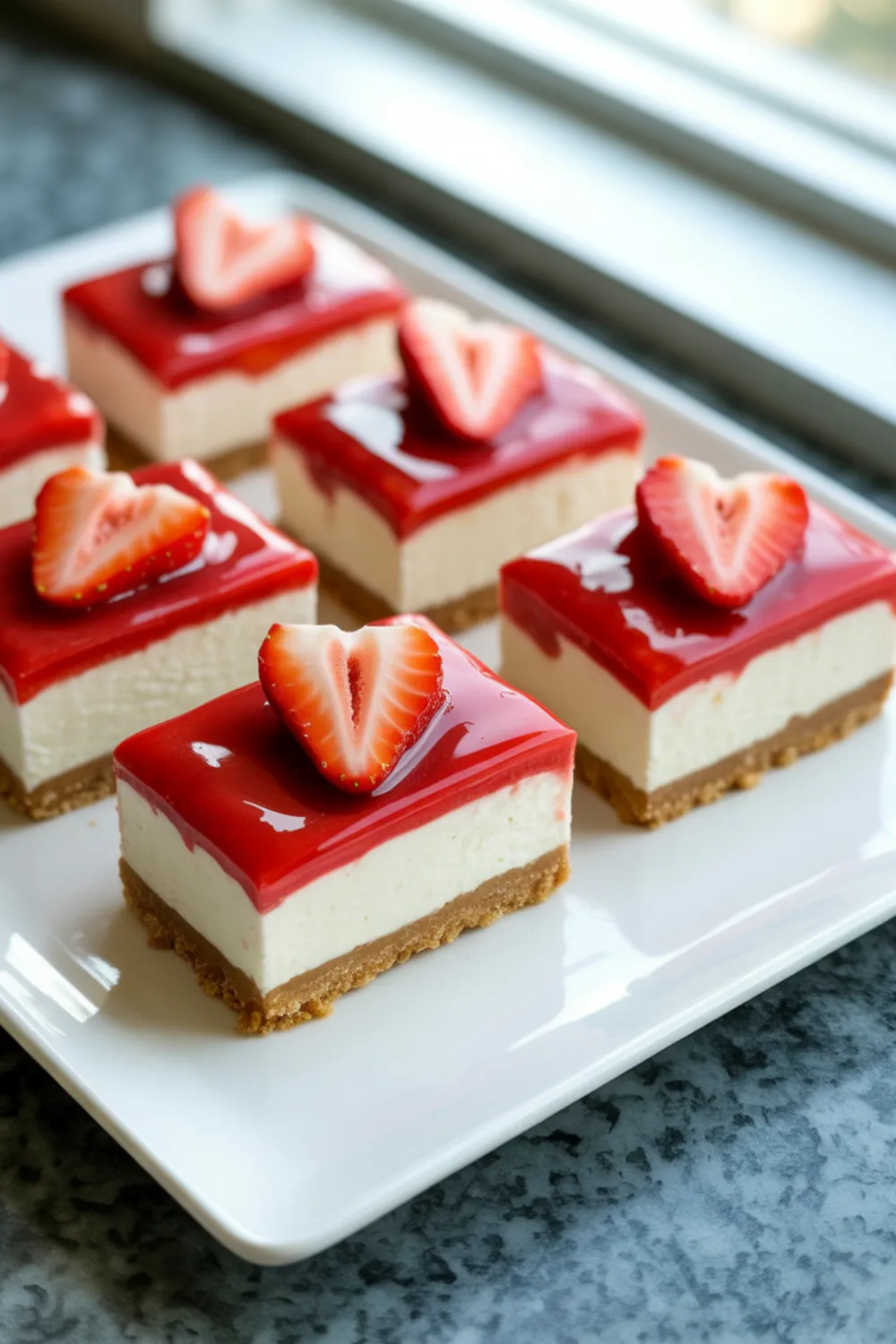 No-Bake Strawberry Cheesecake Bars