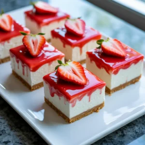 No-Bake Strawberry Cheesecake Bars