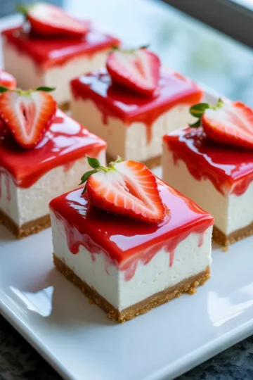 No-Bake Strawberry Cheesecake Bars