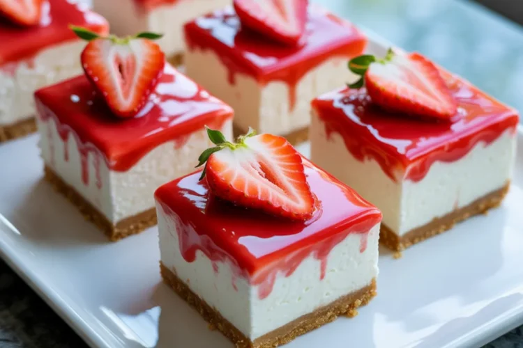 No-Bake Strawberry Cheesecake Bars