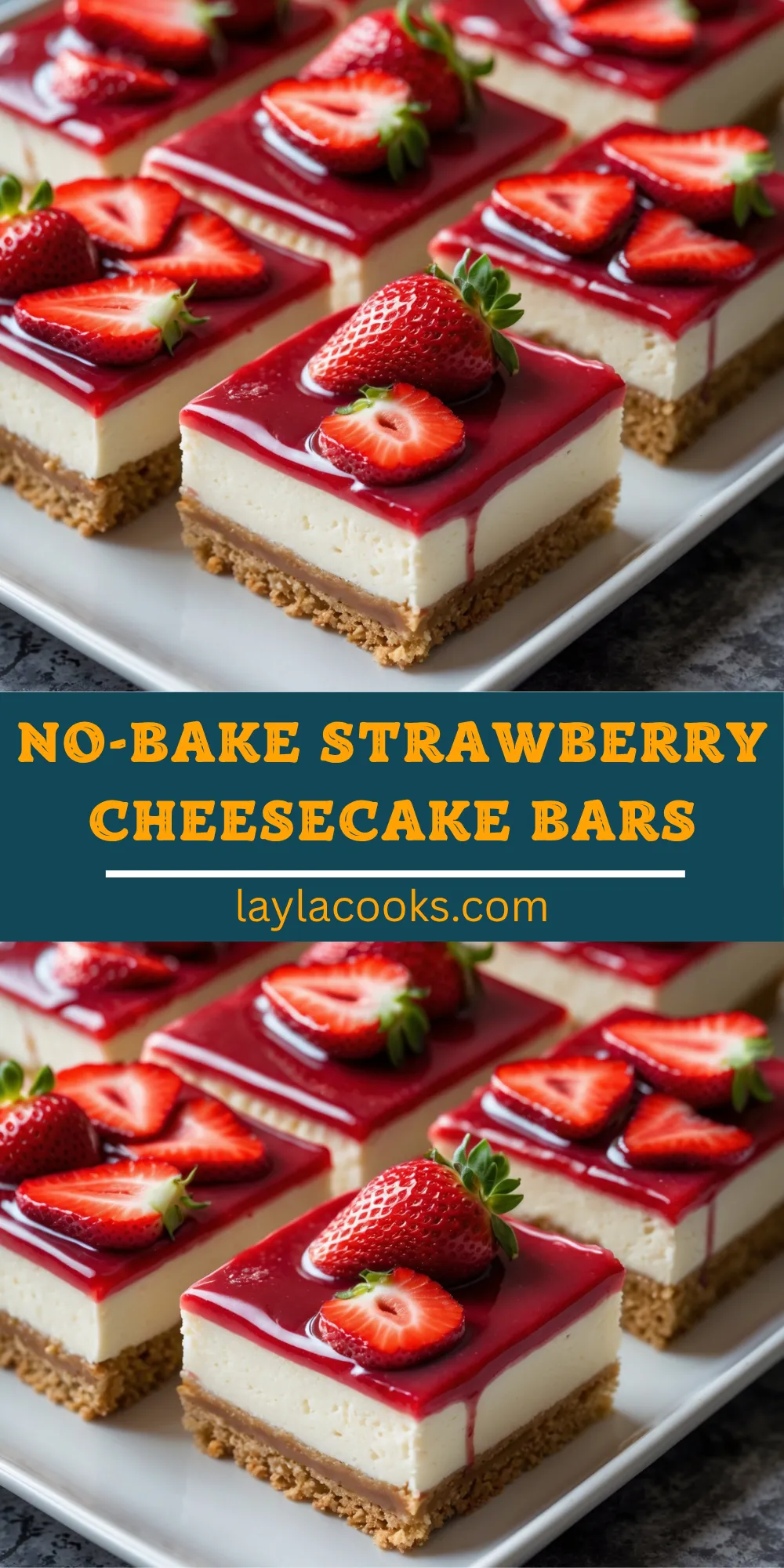 No-Bake Strawberry Cheesecake Bars