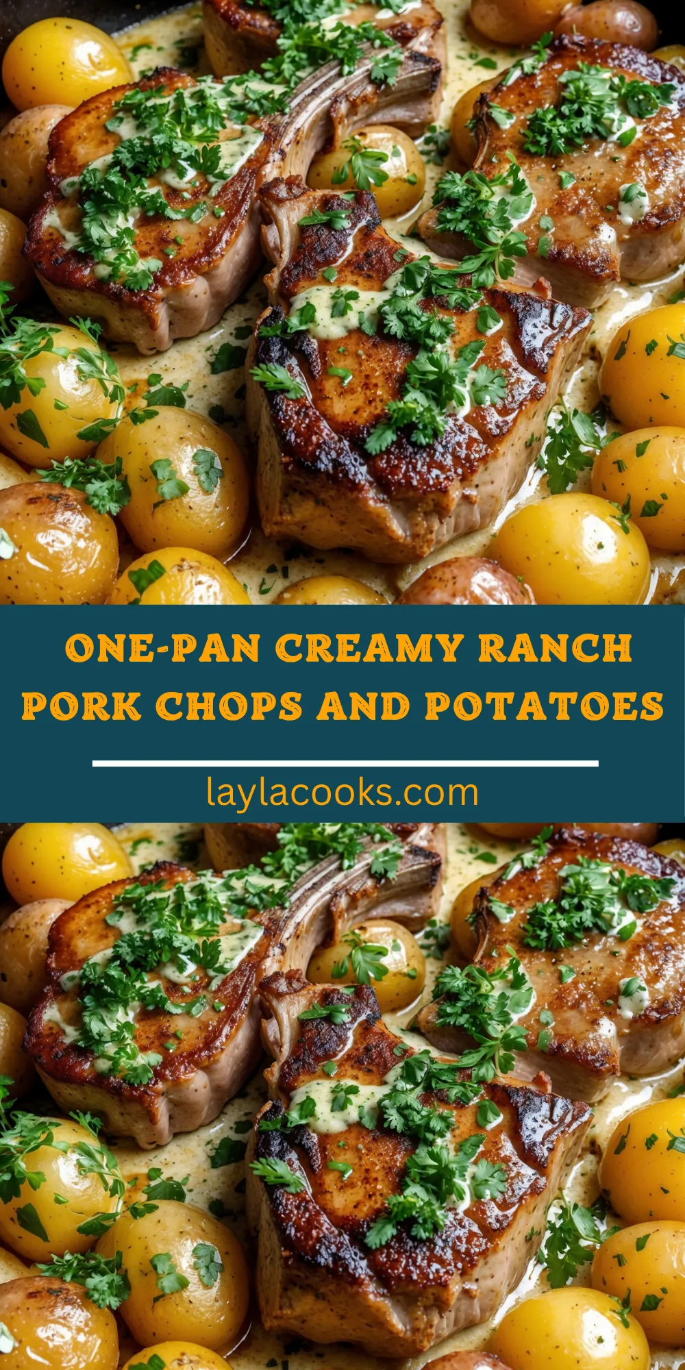 One-Pan Creamy Ranch Pork Chops and Potatoes