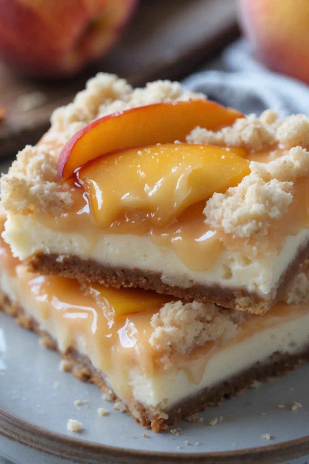 Peach Cobbler Cheesecake Bars