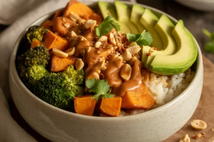 Peanut Sweet Potato Buddha Bowls