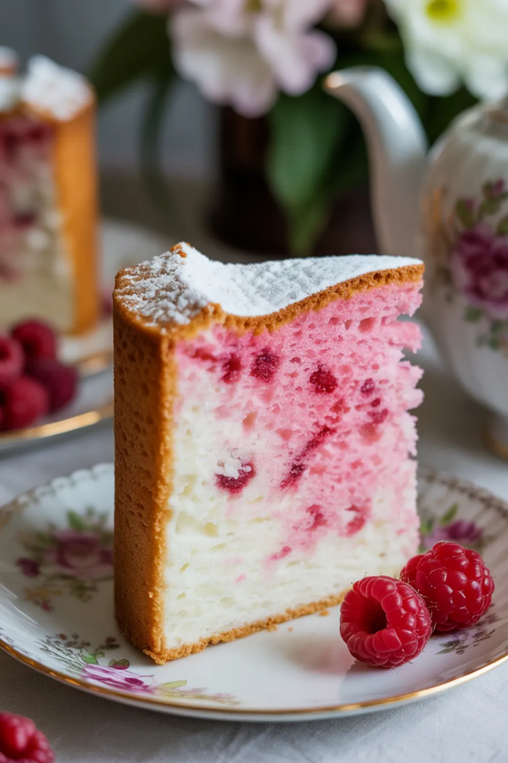 Raspberry Angel Food Cake